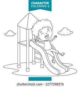 Vector Illustration Of Character Coloring Page