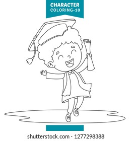Vector Illustration Of Character Coloring Page