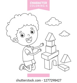 Vector Illustration Of Character Coloring Page