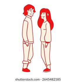 vector illustration of character with couple