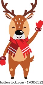 Vector illustration Character Cute deer isolated on white background
