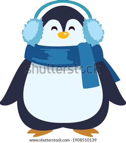 Vector illustration Character Cute Pinguin isolated on white background