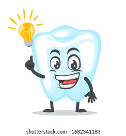 vector illustration of character or dental mascot got idea