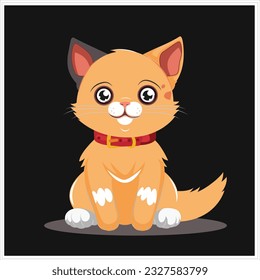 Vector illustration character design banner cute cat.