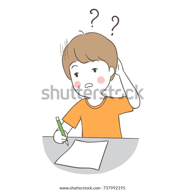 Vector Illustration Character Design Boy Confused Stock Vector (Royalty ...