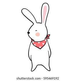 Vector illustration Character design of cute rabbit.