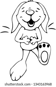 Vector illustration character design, outline of cute rabbit.Draw doodle cartoon style.Rabbits in contours use for Web, line , icon or logo