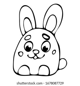 Dibujo de carácter ilustrativo del diseño del conejo lindo. Dibujar estilo de dibujo de doodle.