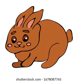 Dibujo de carácter ilustrativo del diseño del conejo lindo. Dibujar estilo de dibujo de doodle.