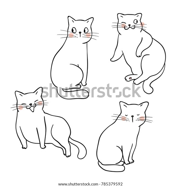 Vector Illustration Character Design Outline Cute Stock Vector (Royalty ...