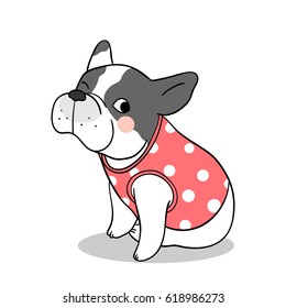 Vector illustration character design pug dog.