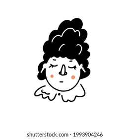 Vector illustration character design senior woman. Funny. Draw doodle cartoon style.