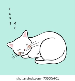 Simple Cat Lying Down Drawing - Mar Wallpaper