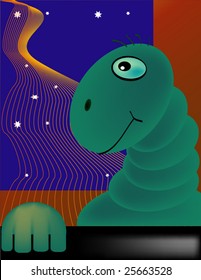 vector illustration of character of dreaming dragon