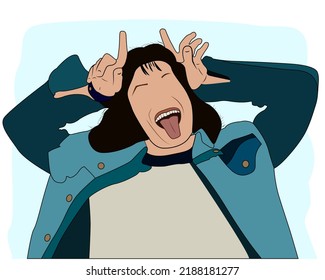 vector illustration of a character  Eddie from the TV drama series Stranger Things. eps10. 