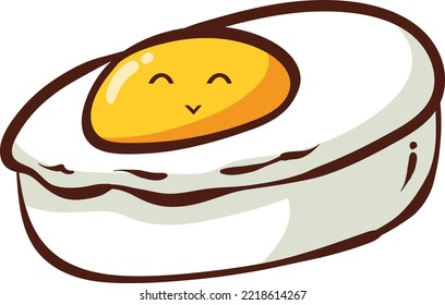 Vector illustration character egg mascot street food isolated on white background