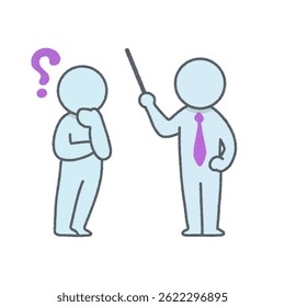 vector illustration of a character explaining
