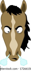 Vector Illustration eines wütenden Karikaturengesichts