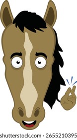 ilustração vetorial personagem face mangueira desenhos animados encaixando seus dedos mão