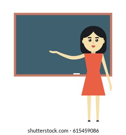 Vector Illustration Character Flat Style Teacher Stock Vector (Royalty ...