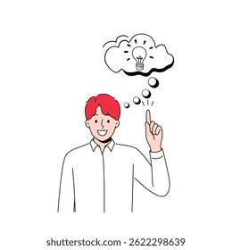 ilustração vetorial de um personagem recebendo uma ideia