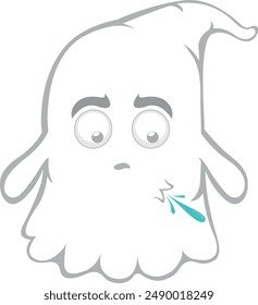 vector illustration character ghost cartoon, spitting saliva