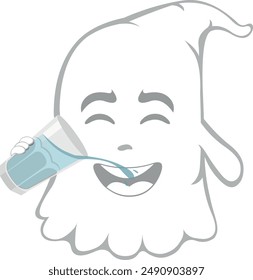 Vektorillustration Charakter Geist Cartoon, ein Glas Wasser-Getränk trinken