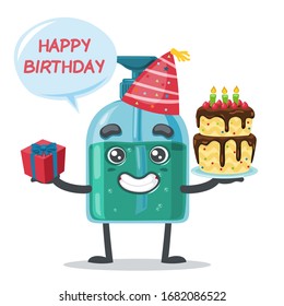 Vektorillustration-Illustration des Charakters oder des Handsanisierers zum Geburtstag