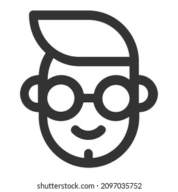 Vector illustration of character head isolated on white background