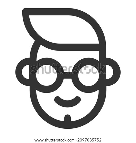 Vector illustration of character head isolated on white background