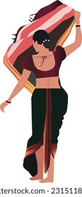 personaje de ilustración vectorial jóvenes hindúes atuendos tradicionales