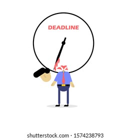 
Vector Illustration Character. A man die because of deadline.
