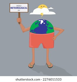 vector illustration character on theme of world meteorological day