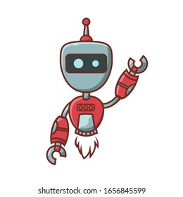 vector illustration or character outline style robot mascot