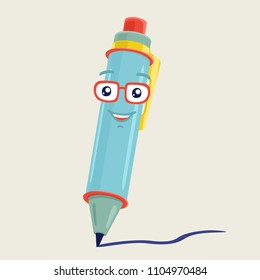 Vector Illustration The Character Pen