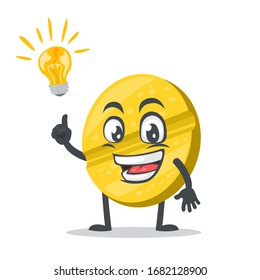 vector illustration of character or pill mascot got idea