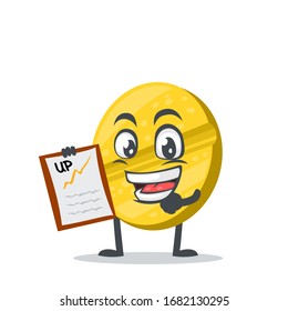 vector illustration of character or pill mascot presentation with clipboard