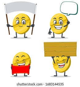 Vektorillustration-Illustration von Charakter- oder Pilzmaskottkollektion mit Zeichenthema
