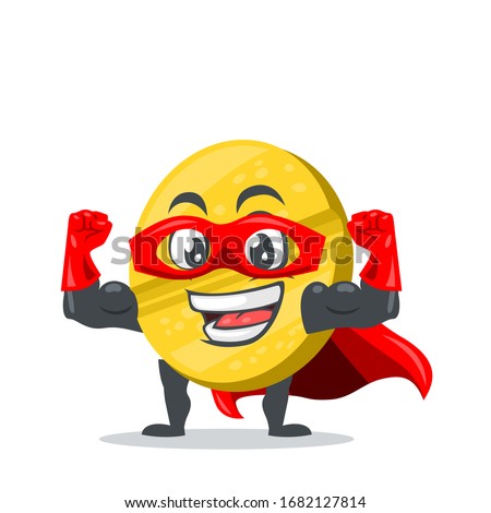 vector illustration of character or pill mascot wearing super hero costume