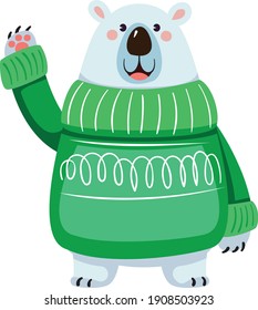 Vector illustration Character Polarbear isolated on white background