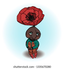 Vector illustration of character poppy. Cartoon style. For children's books, web, games.