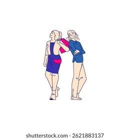 vector illustration of a character posing with his friend