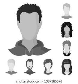 Vector illustration of character and profile icon. Collection of character and dummy vector icon for stock.