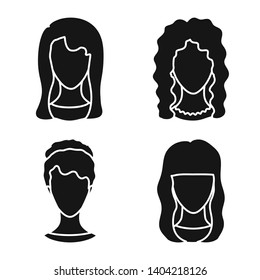 Vector illustration of character and profile icon. Collection of character and dummy vector icon for stock.