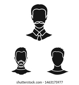 Vector illustration of character and profile icon. Set of character and dummy stock symbol for web.