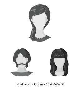 Vector illustration of character and profile logo. Set of character and dummy stock symbol for web.
