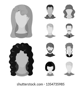 Vector illustration of character and profile sign. Set of character and dummy vector icon for stock.