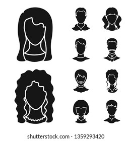 Vector illustration of character and profile sign. Set of character and dummy vector icon for stock.