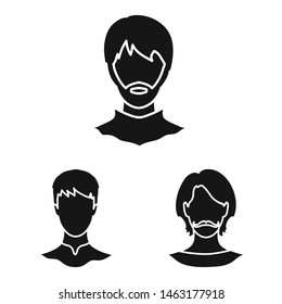 Vector illustration of character and profile sign. Collection of character and dummy stock symbol for web.
