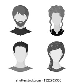 Vector illustration of character and profile symbol. Collection of character and dummy stock vector illustration.